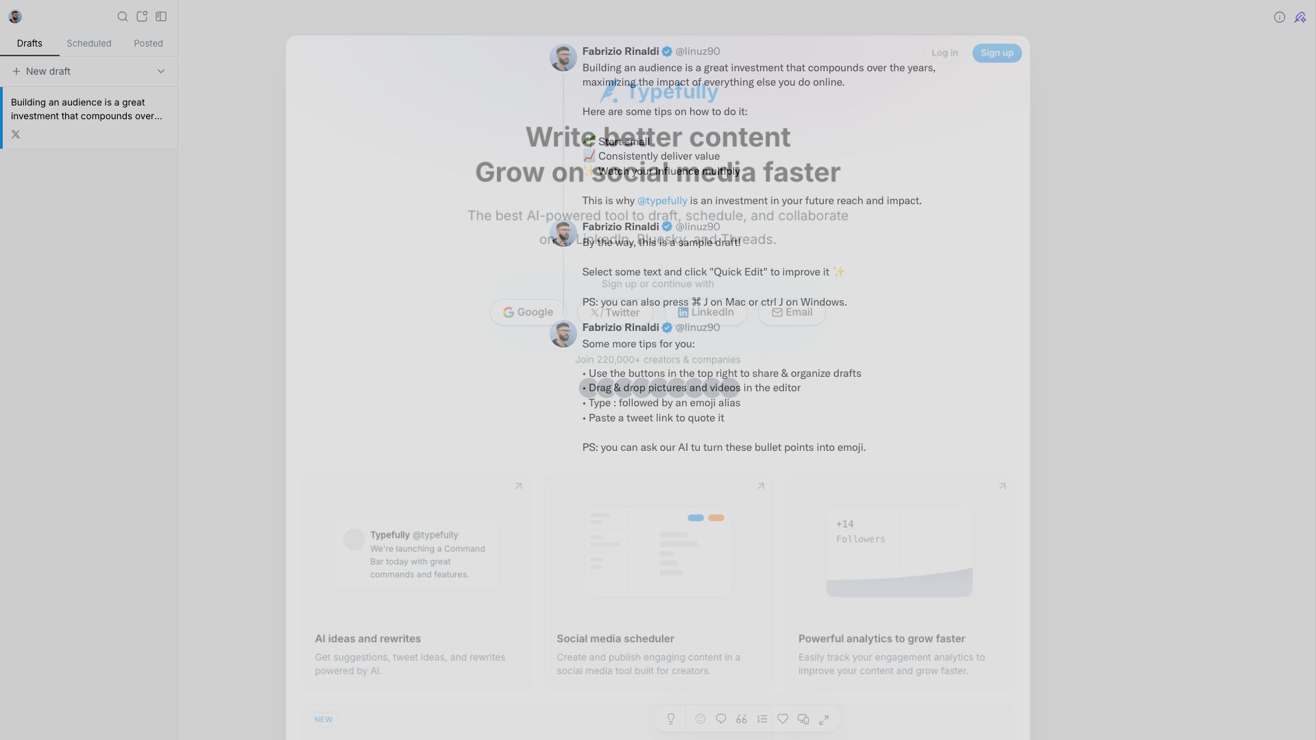 Screenshot of Typefully: Master Your Keyboard