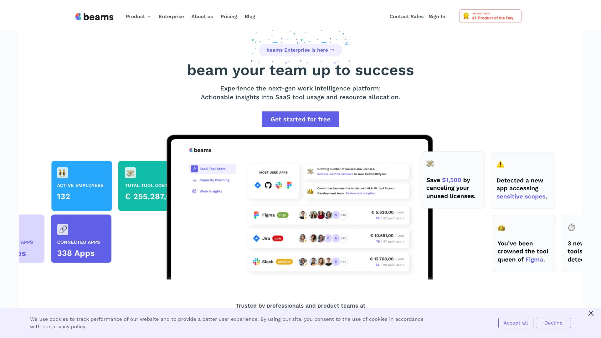 Screenshot of Beams: AI-Powered Meeting Intelligence