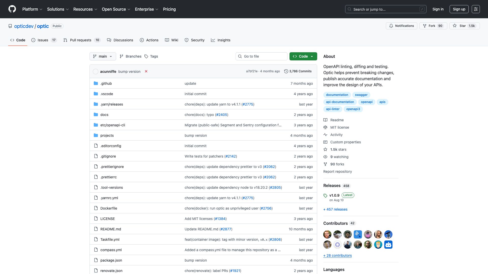 Screenshot of Optic: API Design & Governance Platform