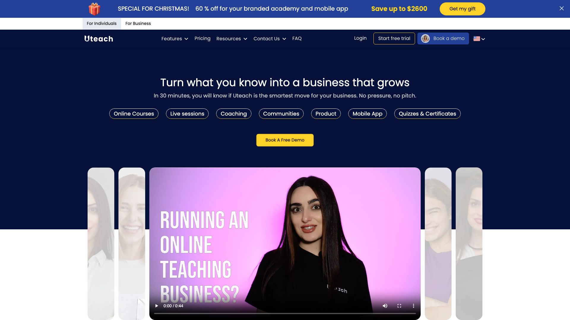 Screenshot of uTeach.io: The Smart Platform for Educators