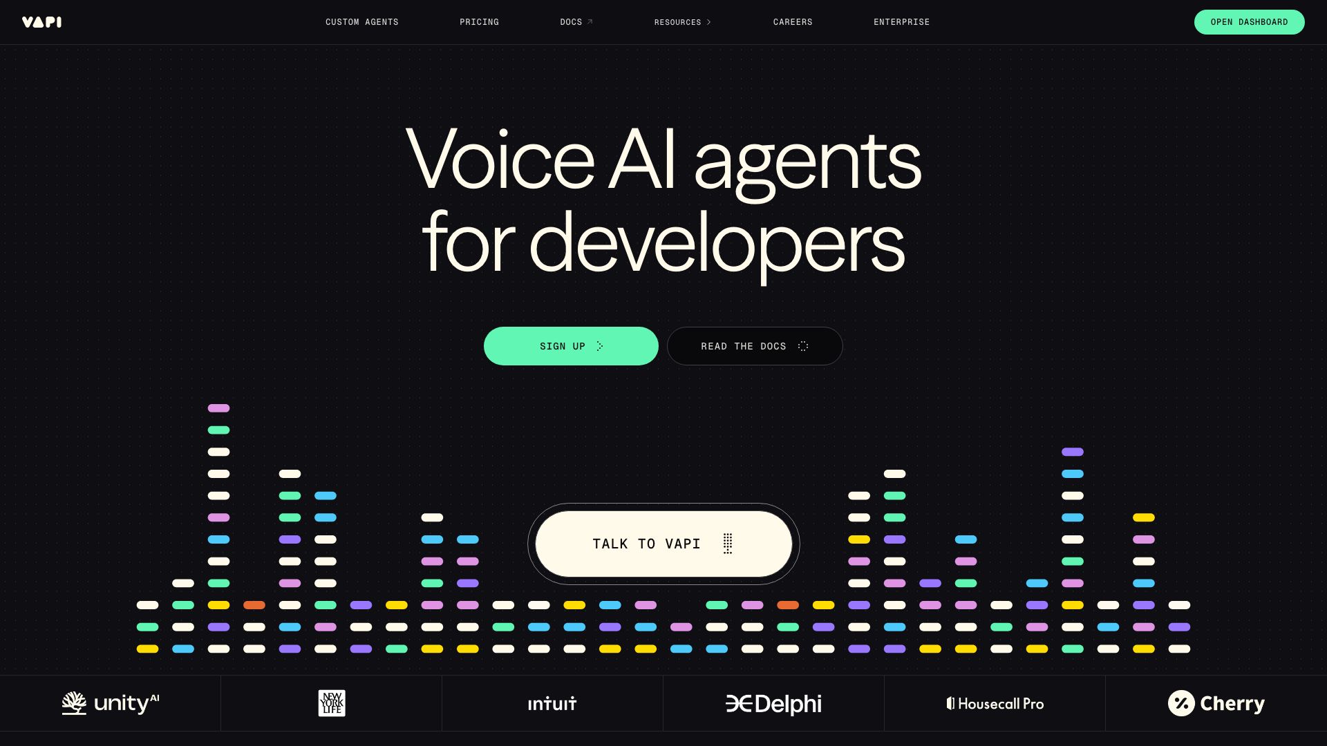 Screenshot of Vapi.ai: AI Voice APIs for Building Conversational Applications