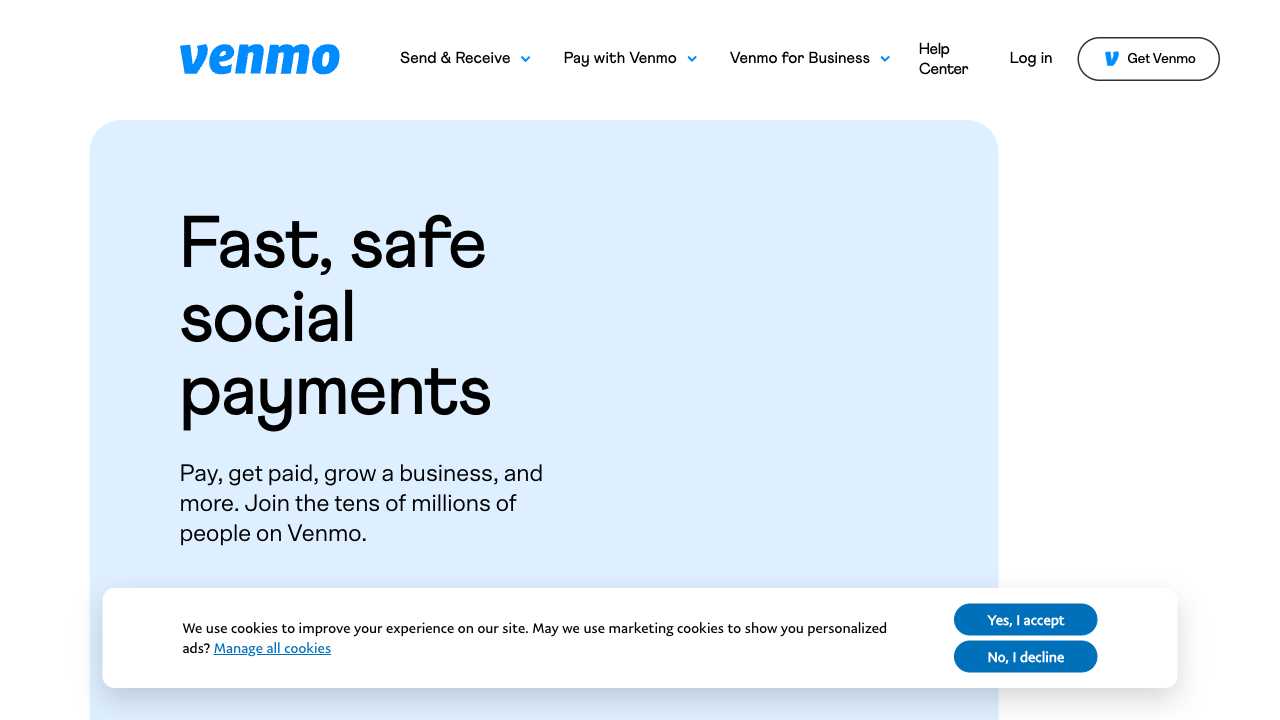 Screenshot of Venmo