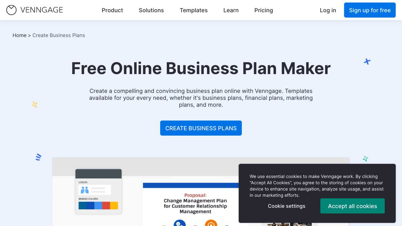 Screenshot of Business Model Canvas Templates
