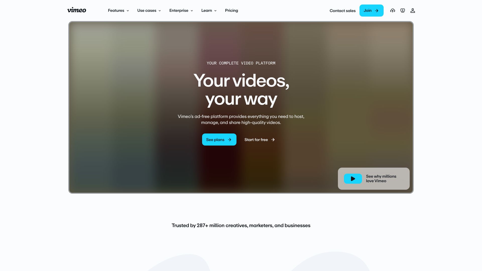 Screenshot of Vimeo: Professional Video Platform