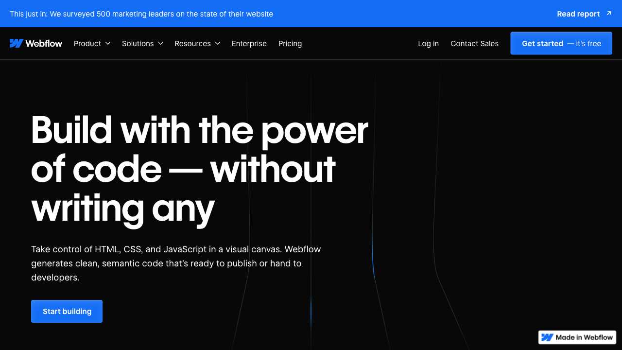 Screenshot of Webflow: The No-Code Website Builder