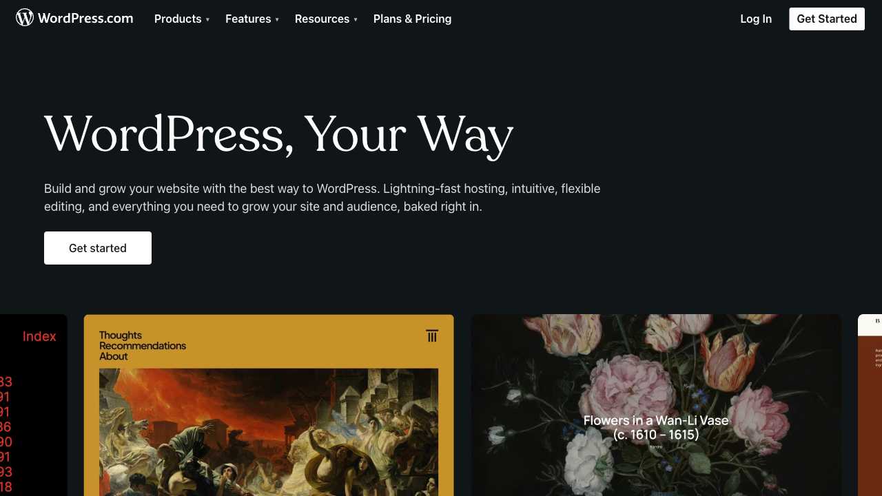 Screenshot of WordPress.com: Start a Blog with Free Web Hosting