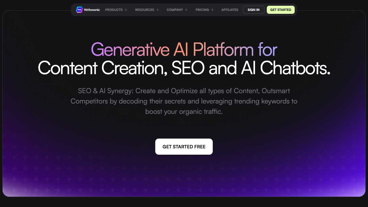 Screenshot of Writesonic: Unleash Your Writing Potential