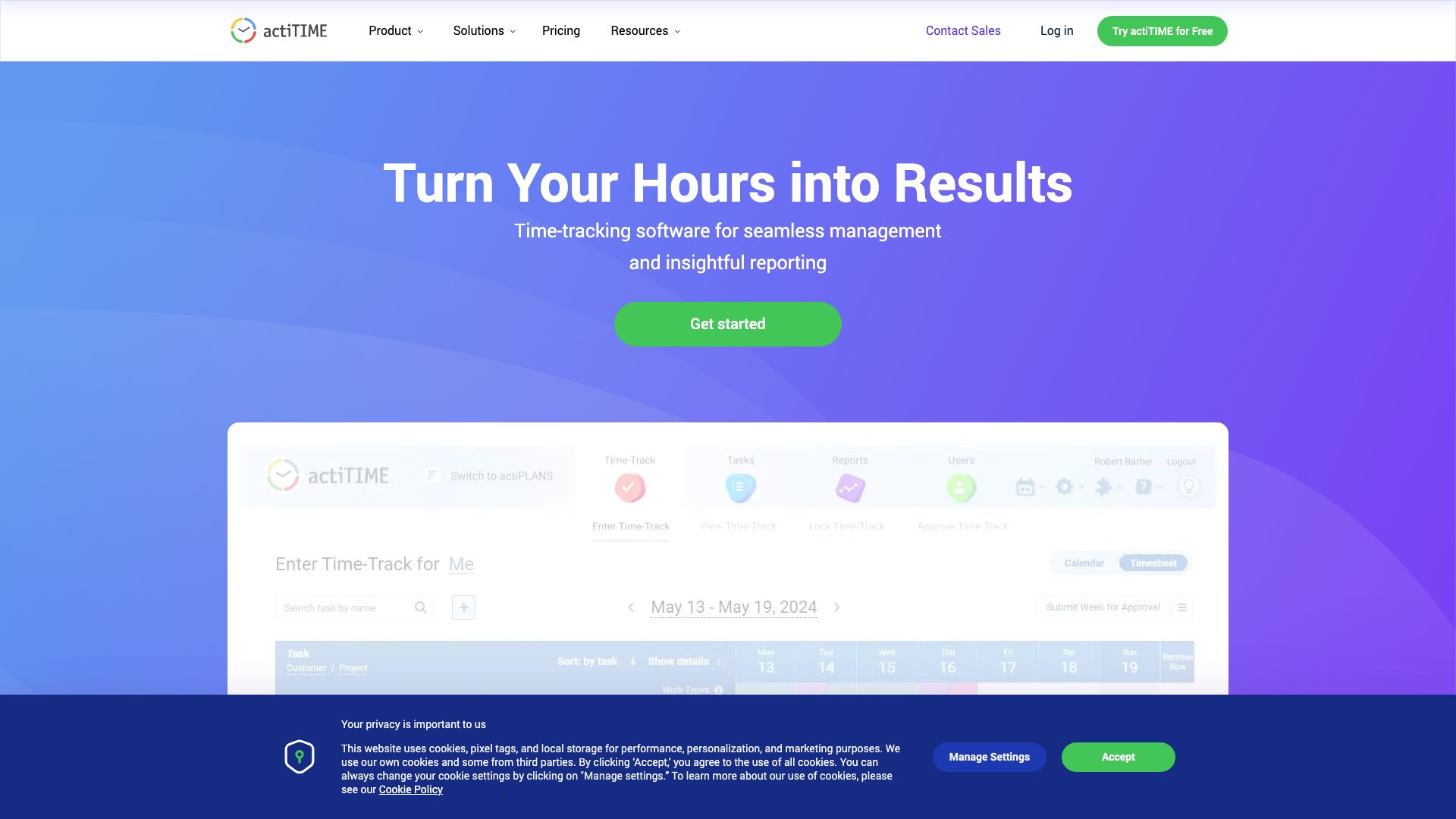 Screenshot of Actitime: Your Ultimate Time Tracking and Project Management Solution