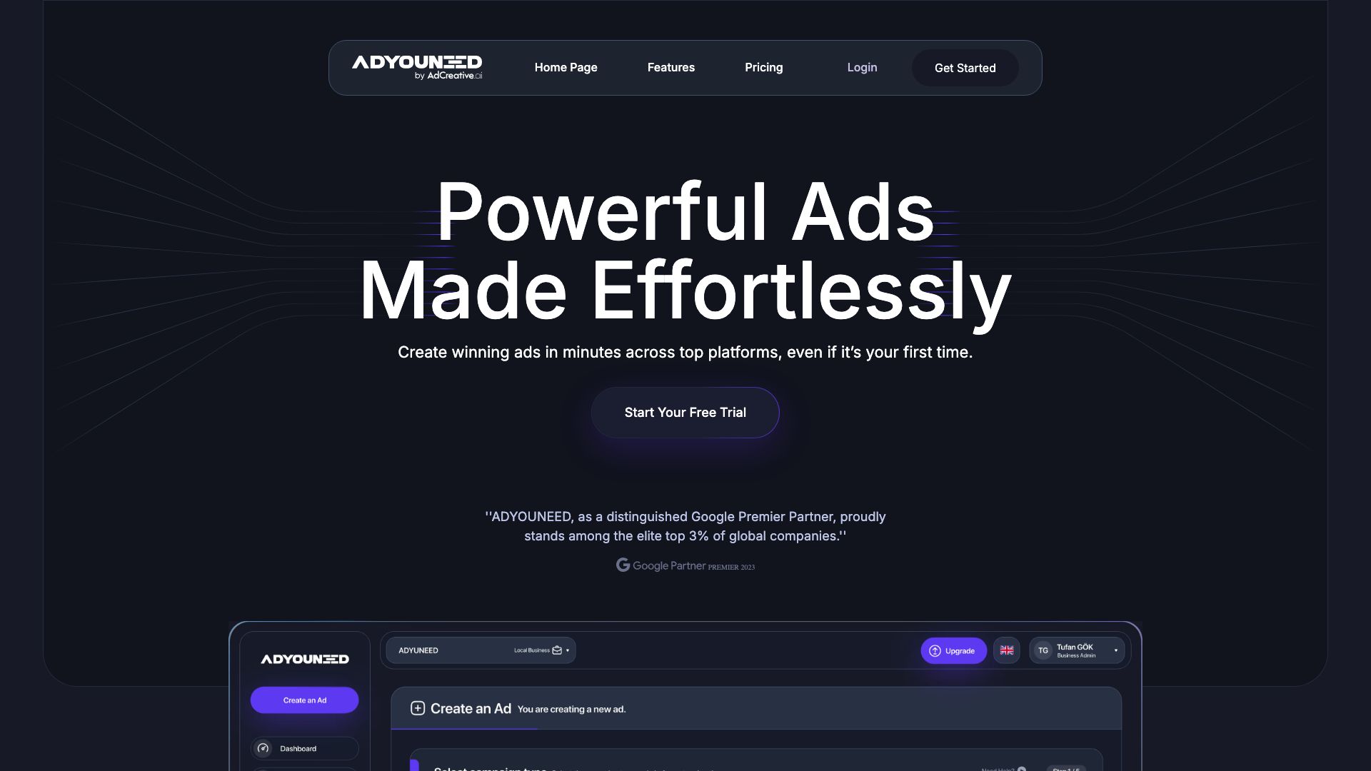 Screenshot of AdYouNeed: Your Digital Advertising Partner