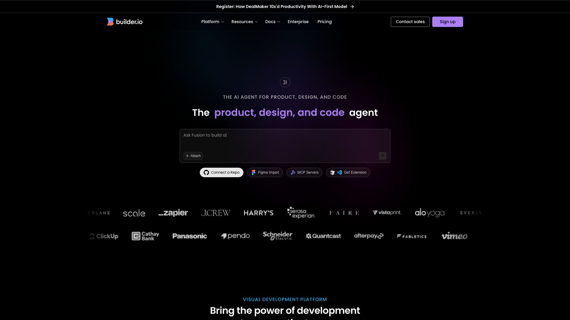 Screenshot of Builder.io: Visual Headless CMS & Page Builder