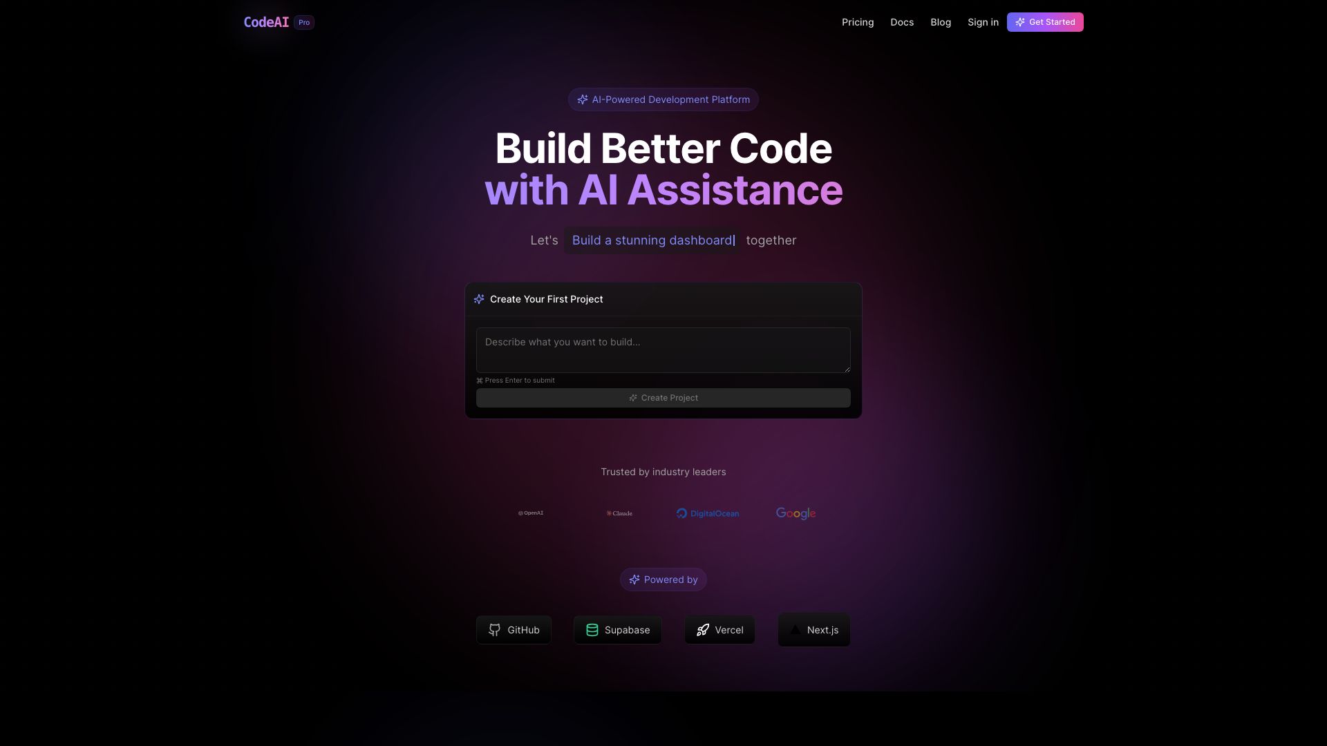 Screenshot of Code AI Studio: AI-Powered Code Generation and Development