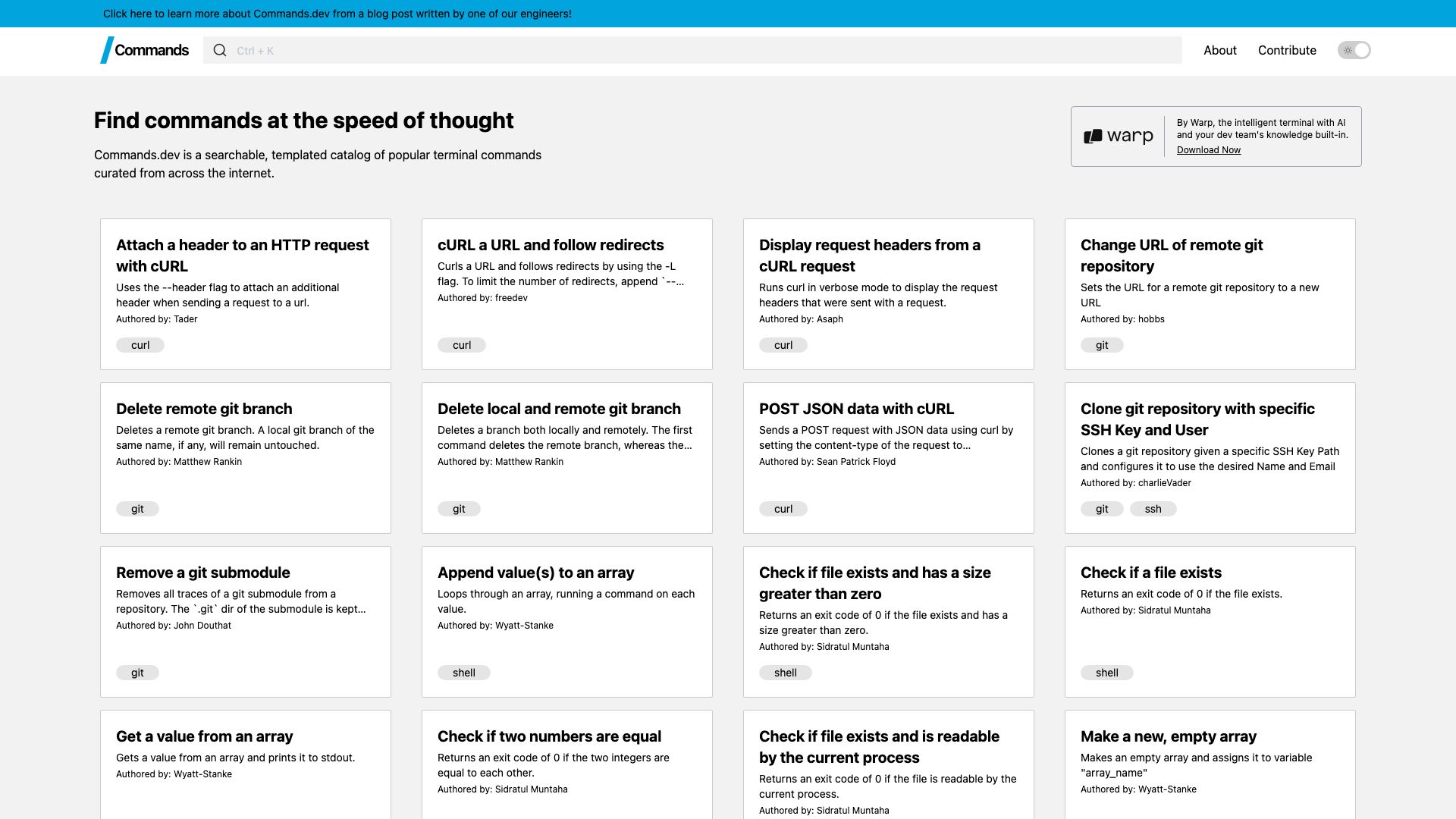 Screenshot of Commands.dev