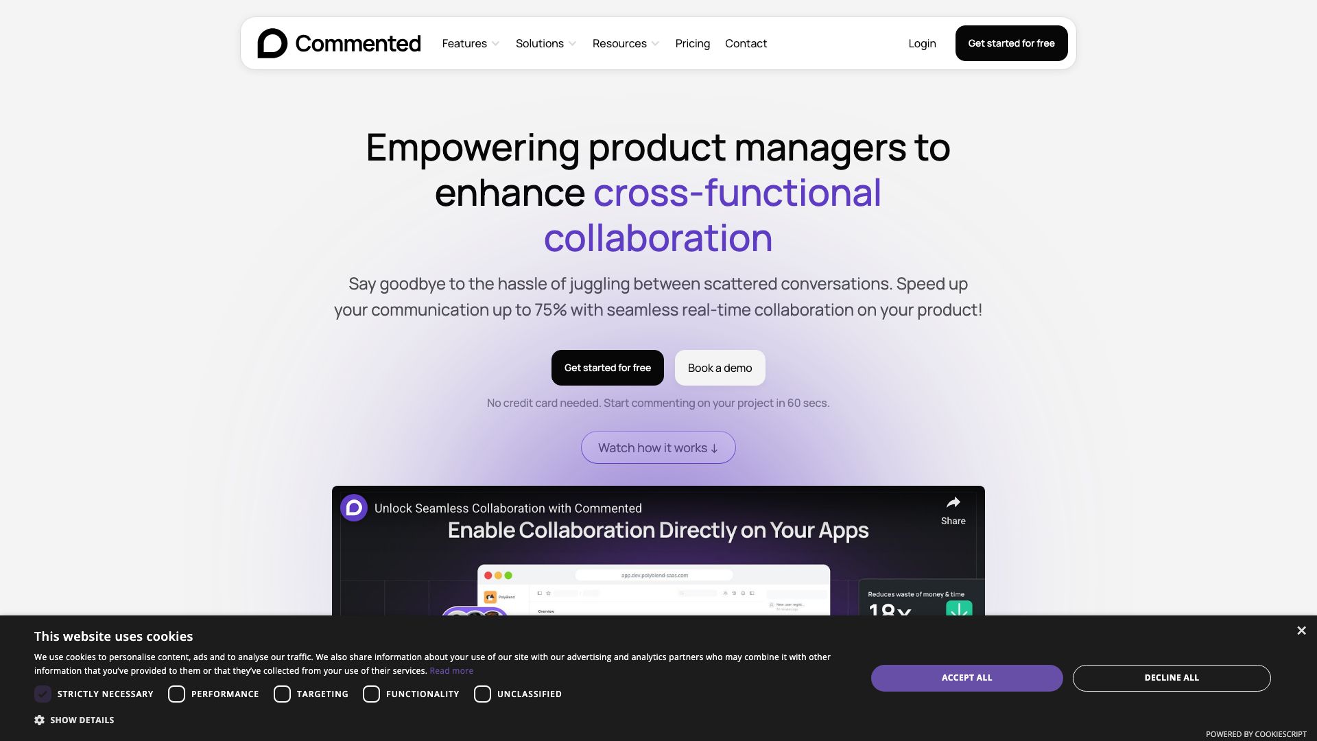 Screenshot of Commented.io: Your Collaborative Content Hub