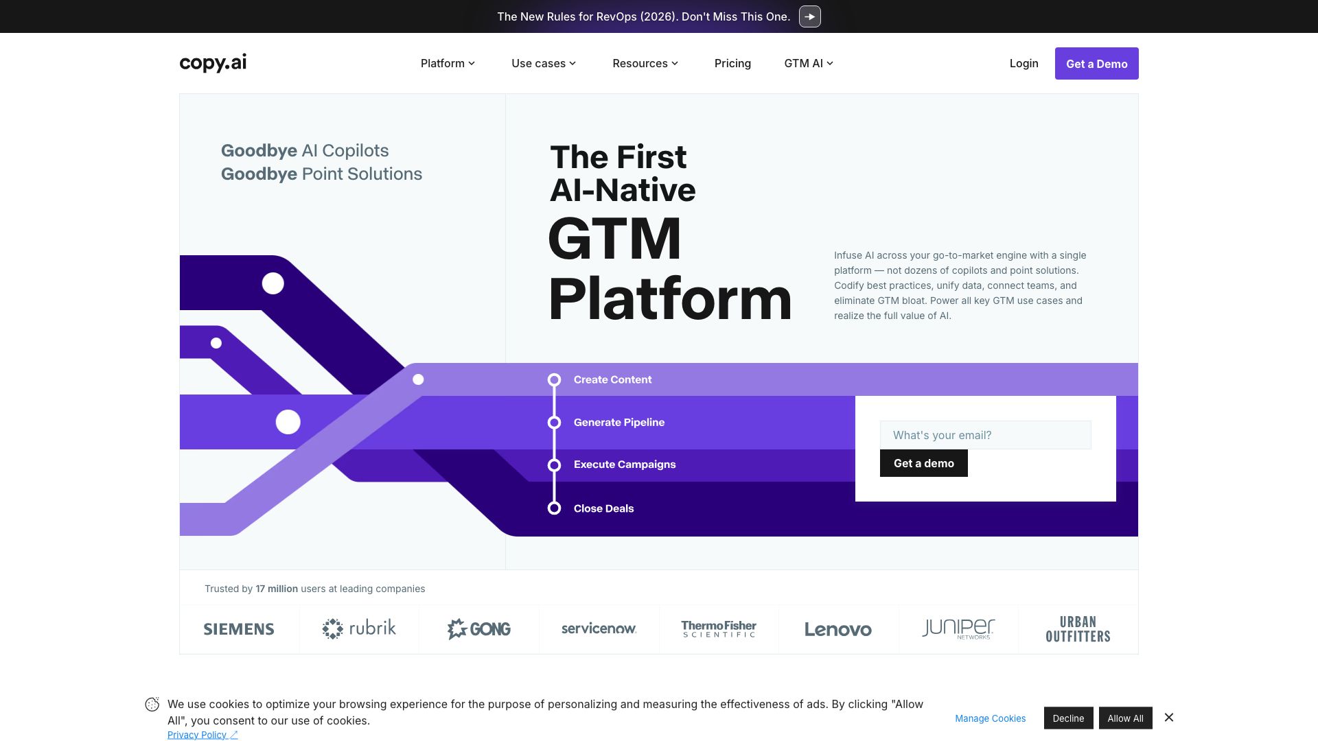 Screenshot of Copy.ai: Your AI-Powered Content Creation Assistant