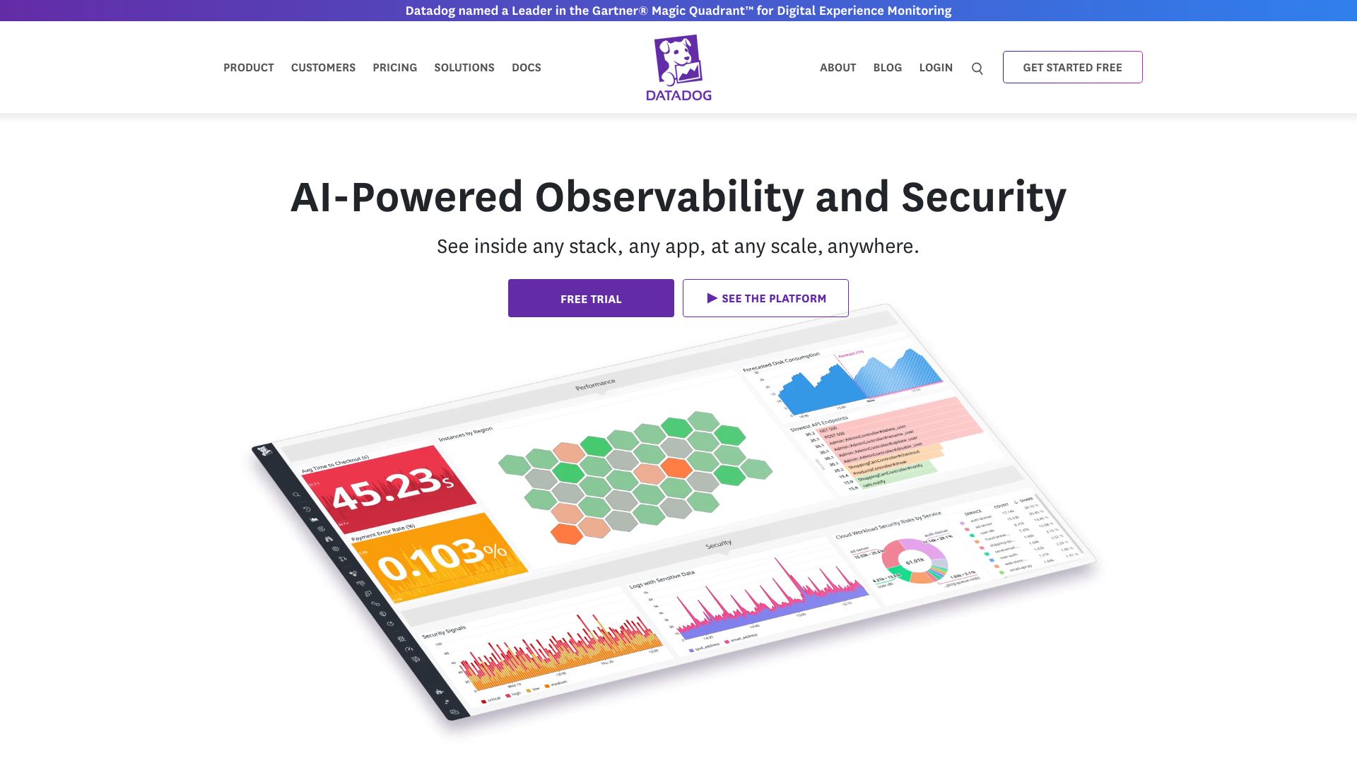Screenshot of Datadog: Observability and Security Platform