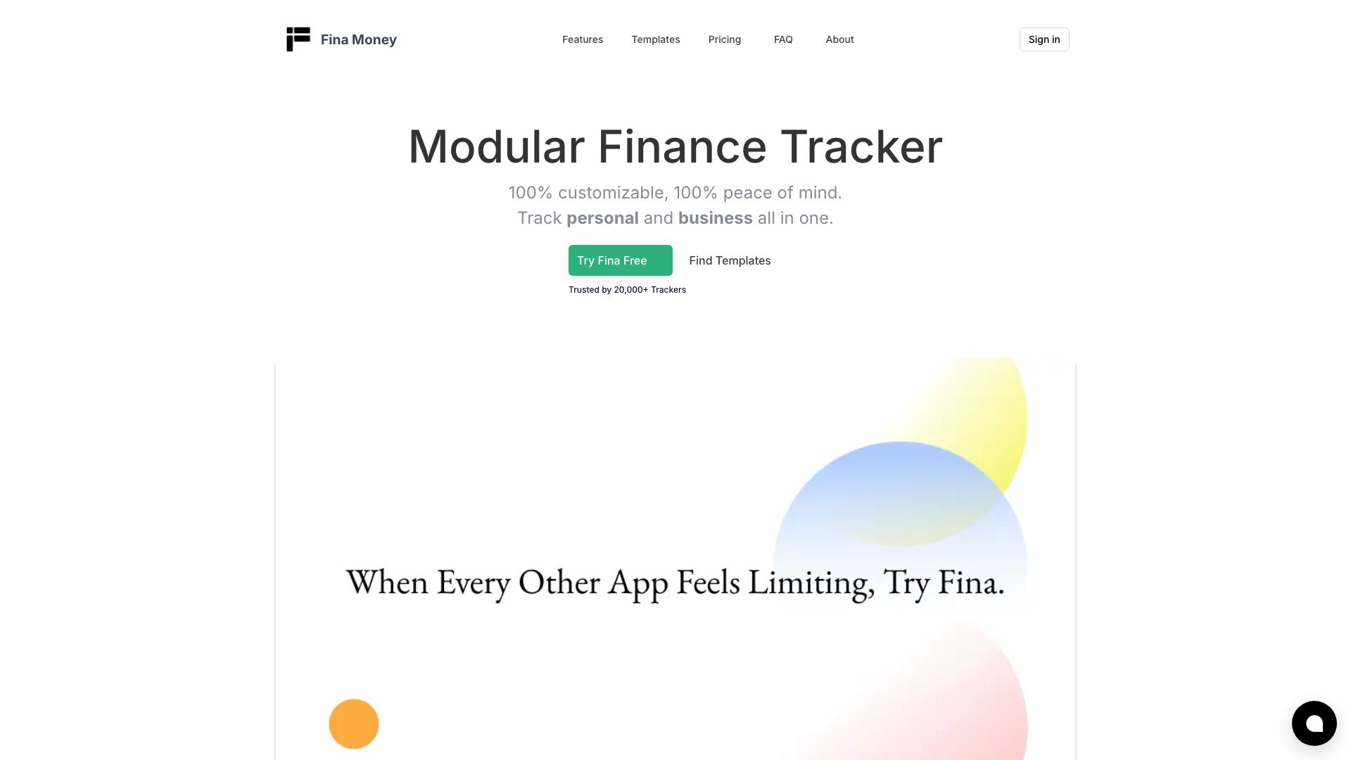 Screenshot of FINA - AI-Powered Financial Planning