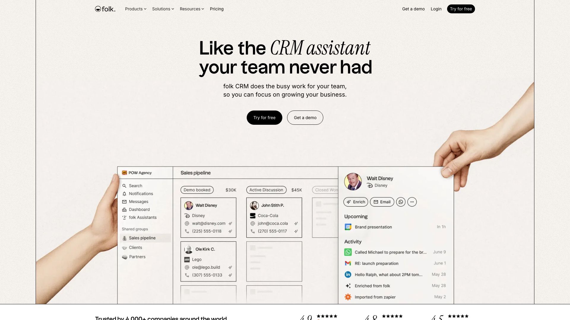 Screenshot of Folk: Your Smart Contact Management