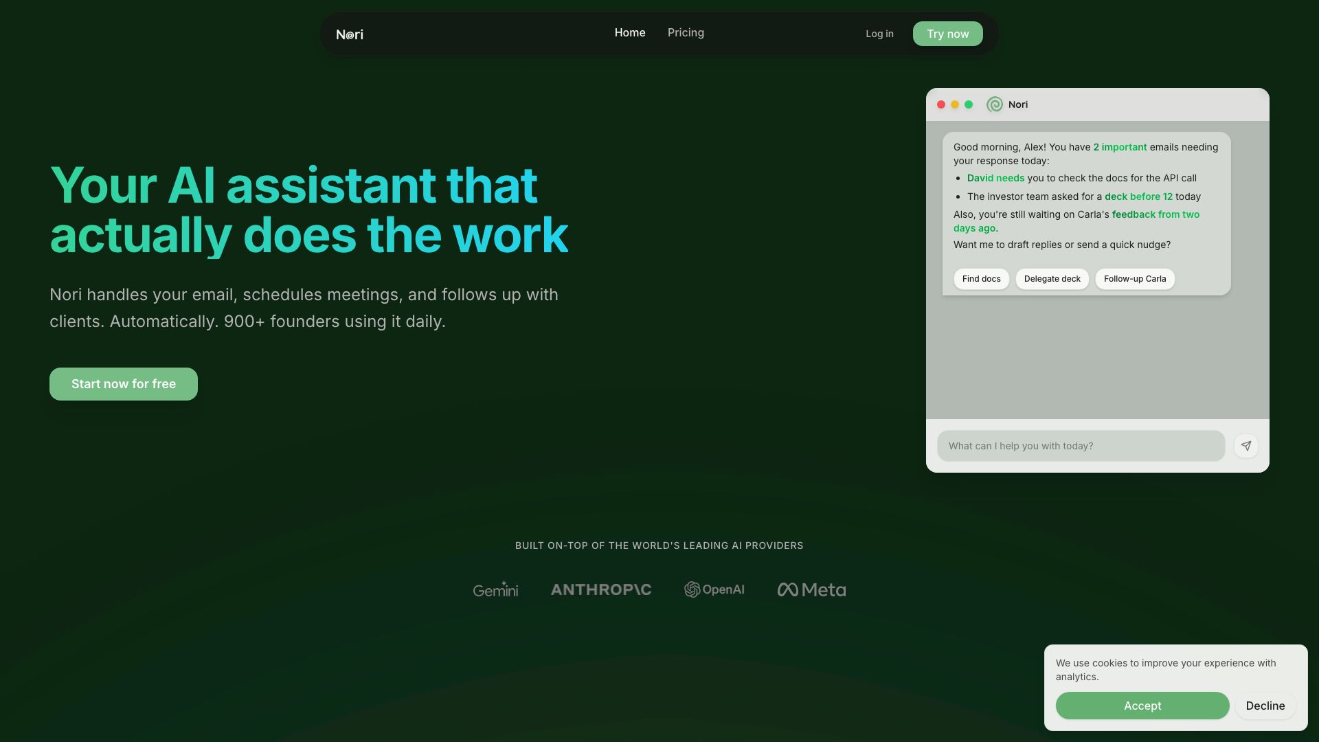 Screenshot of Nori AI: Your AI-Powered Knowledge Hub