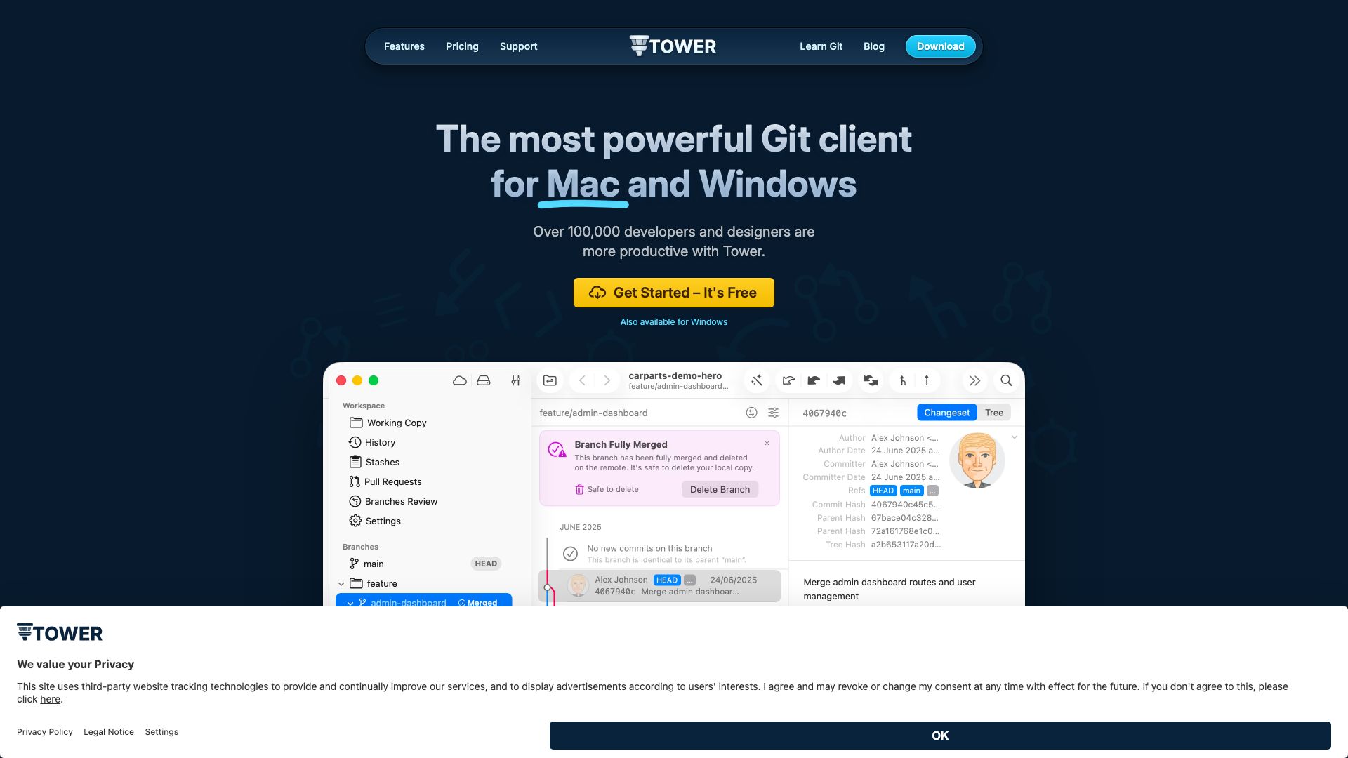 Screenshot of Git Tower