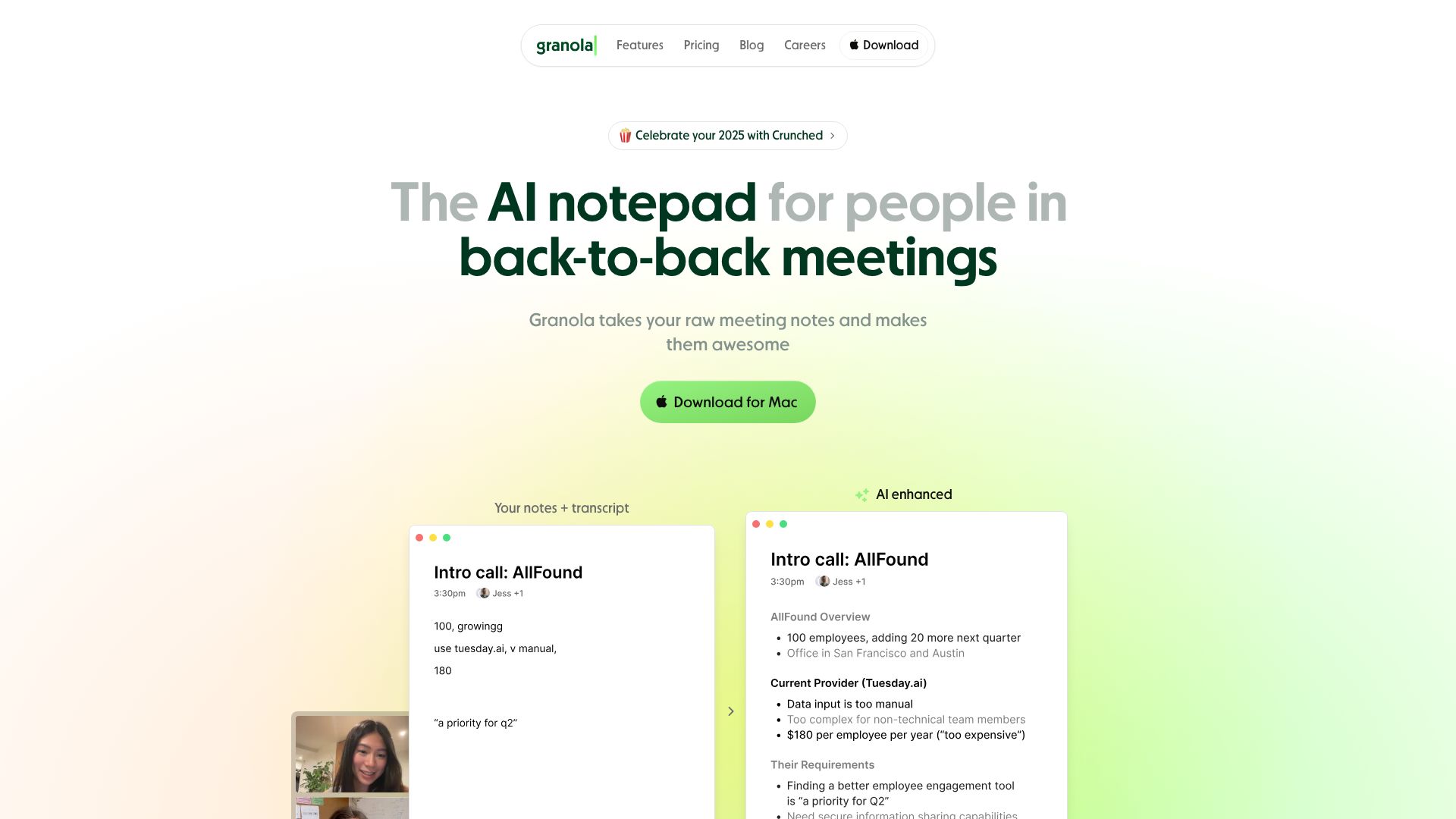 Screenshot of Granola: Modern SEO & Analytics