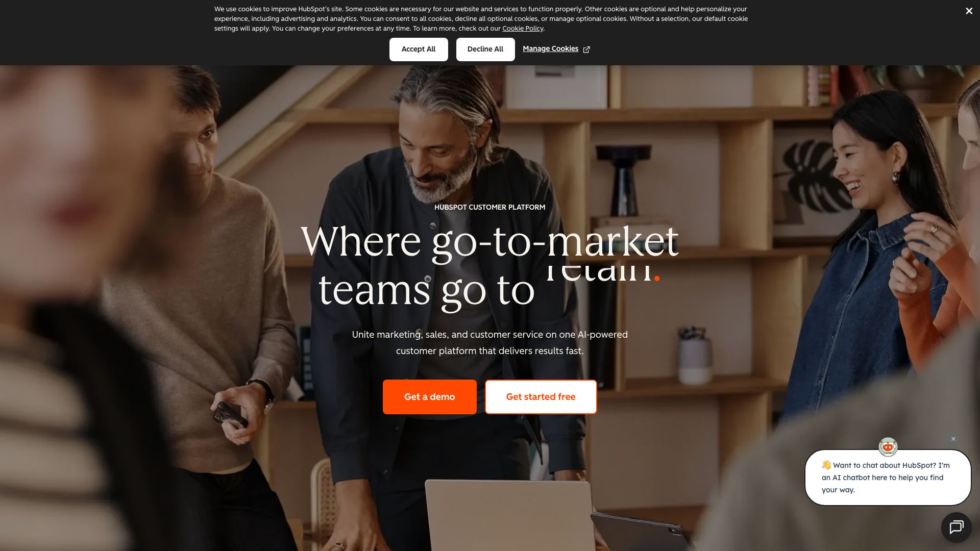 Screenshot of HubSpot: The All-in-One CRM Platform