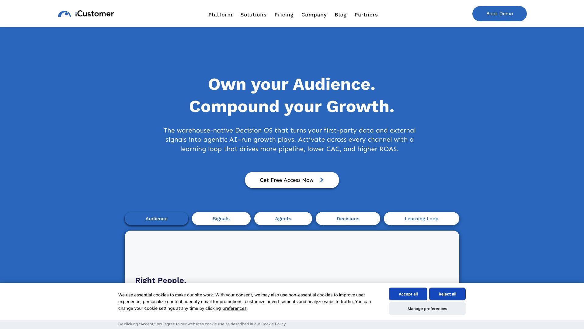 Screenshot of iCustomer AI: Revolutionizing Customer Engagement
