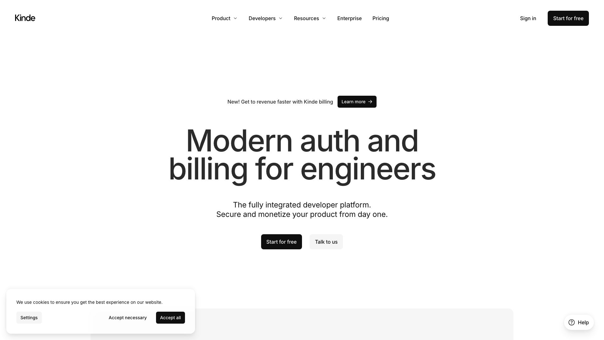 Screenshot of Kinde: Unified Customer Identity Platform