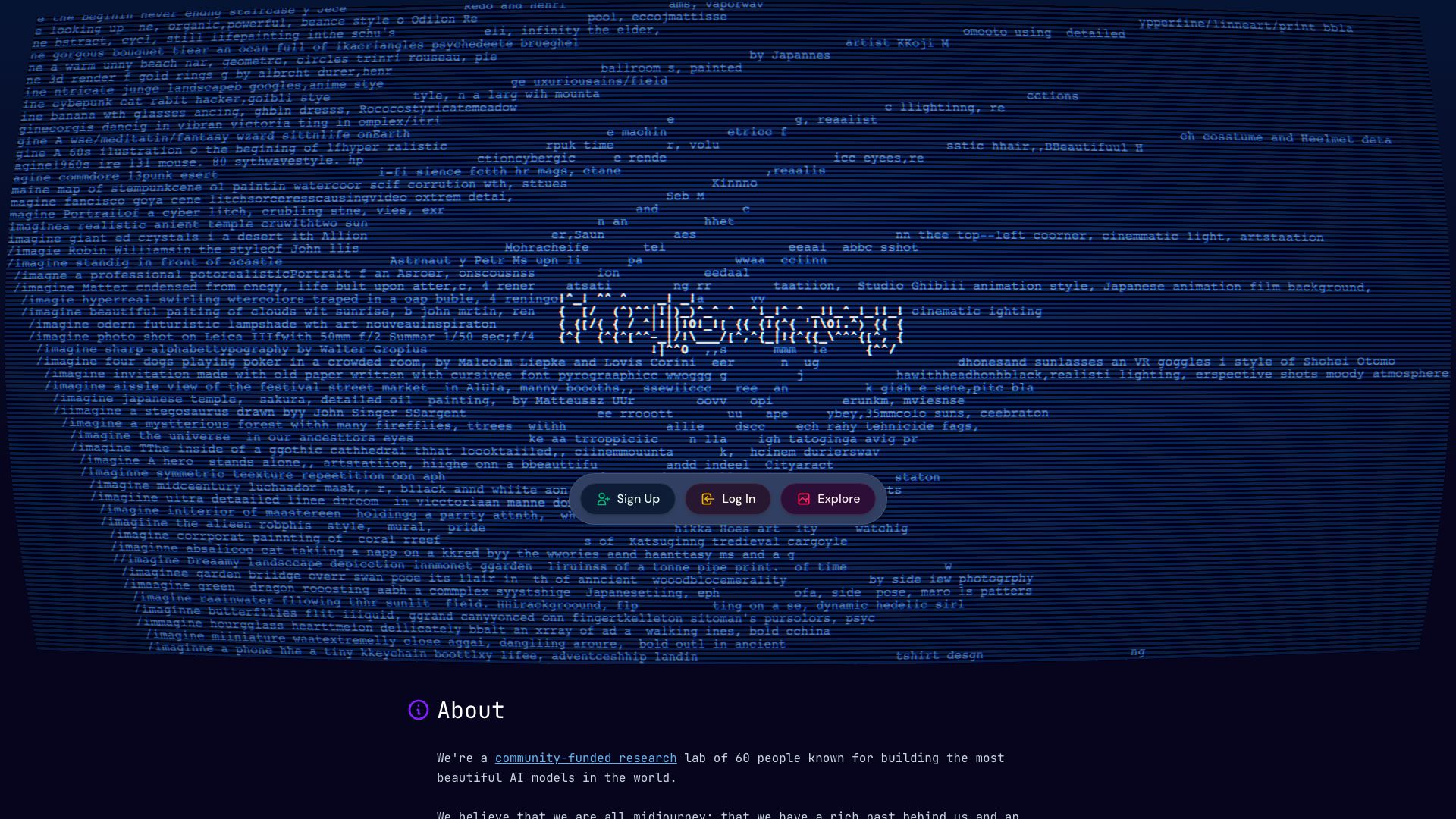 Screenshot of Midjourney: AI-Powered Art Generation