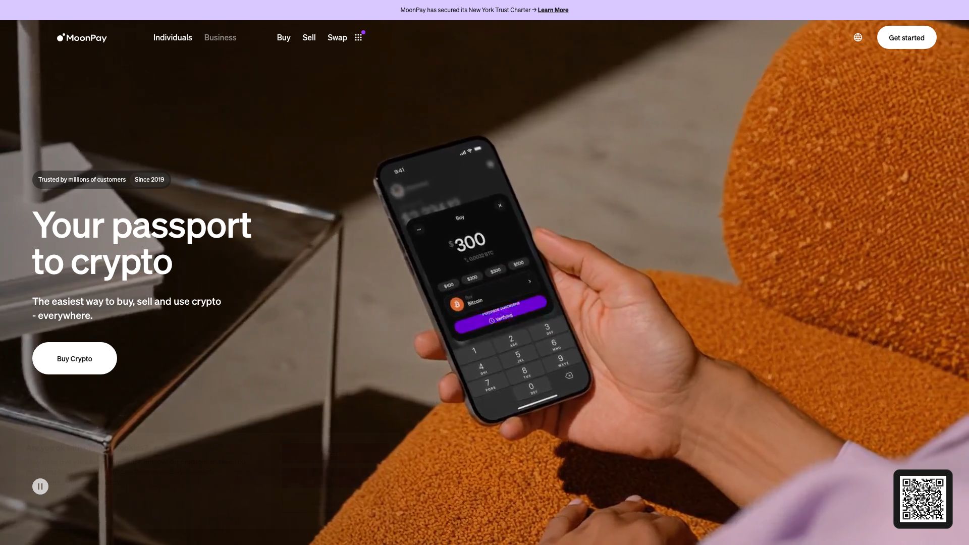 Screenshot of MoonPay: Buy & Sell Crypto Easily