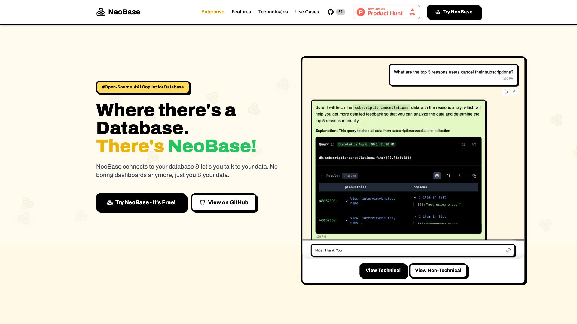 Screenshot of Neobase Cloud: Your Unified Data Ecosystem