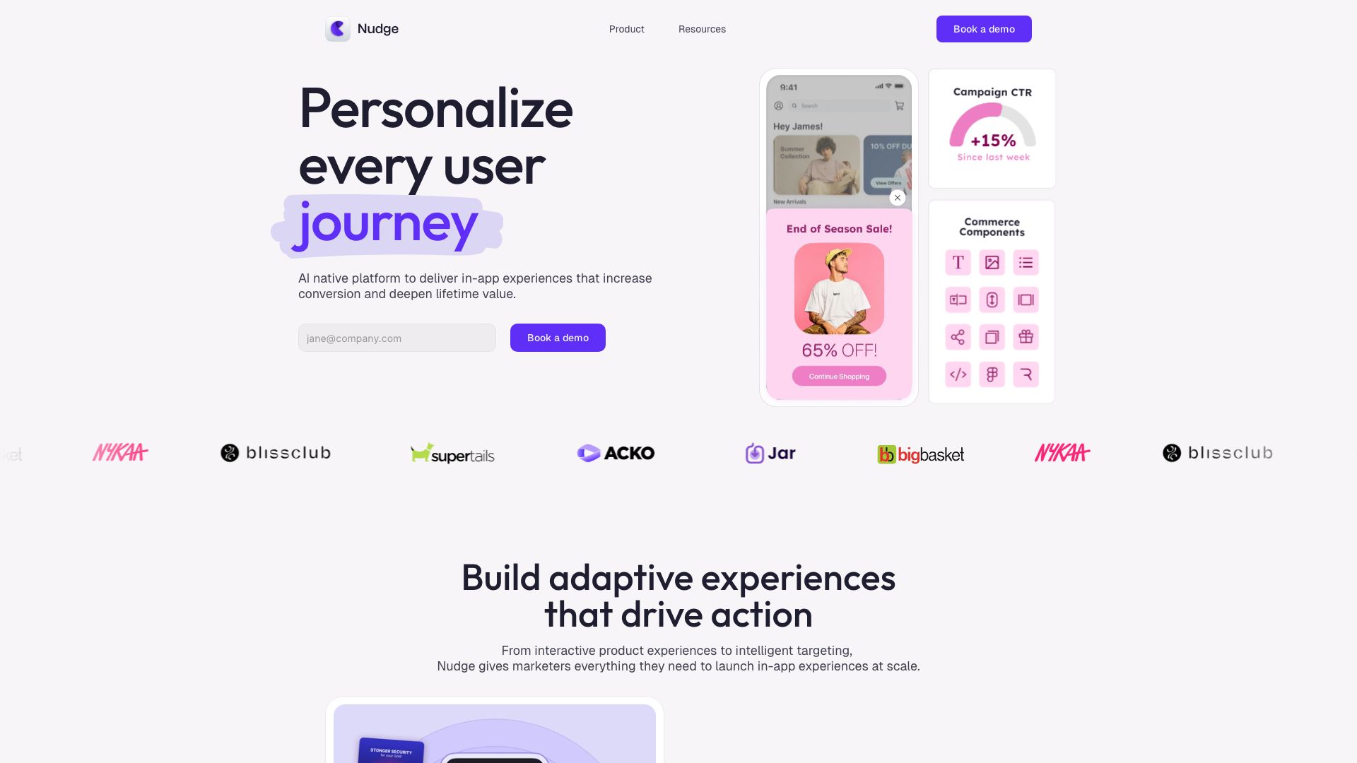 Screenshot of NudgeNow: Behavioral Science for Business