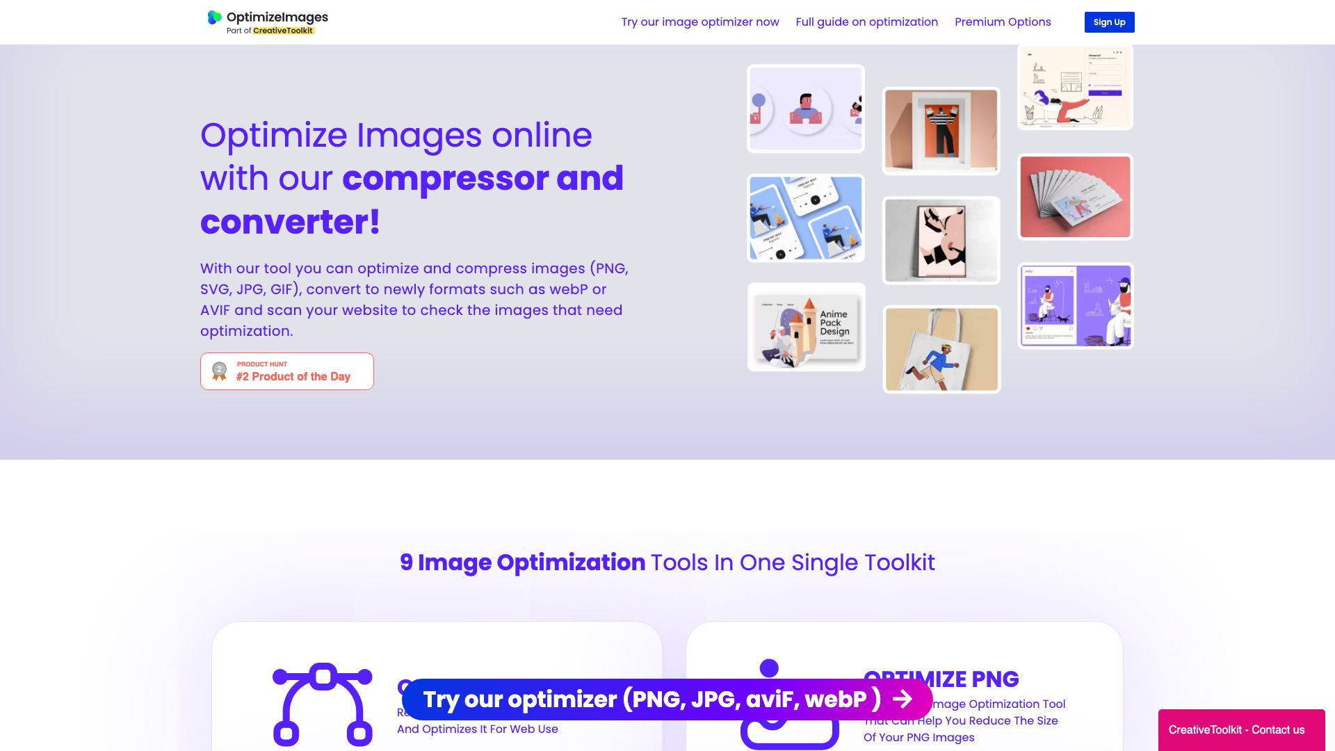 Screenshot of OptimizeImages.com: Effortless Image Optimization