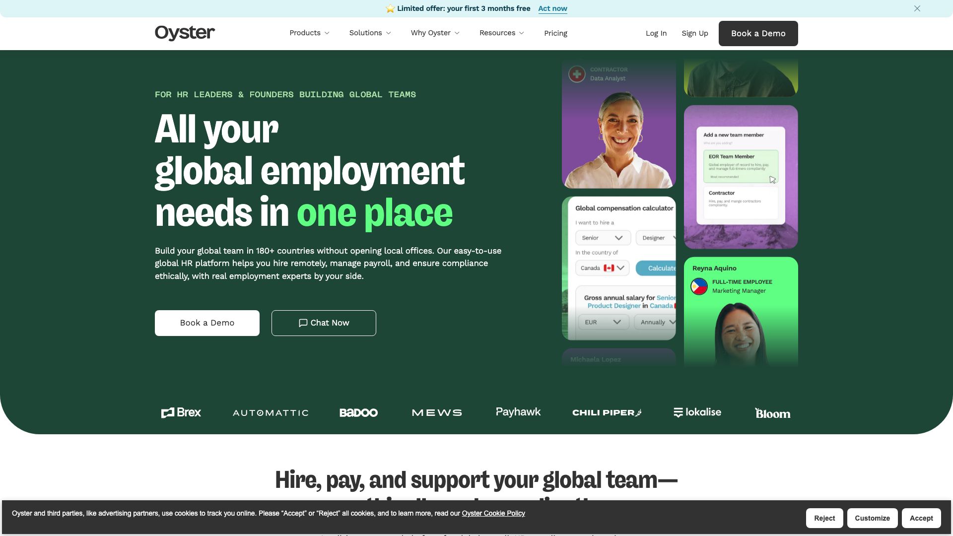 Screenshot of Oyster HR: Global Employment Platform