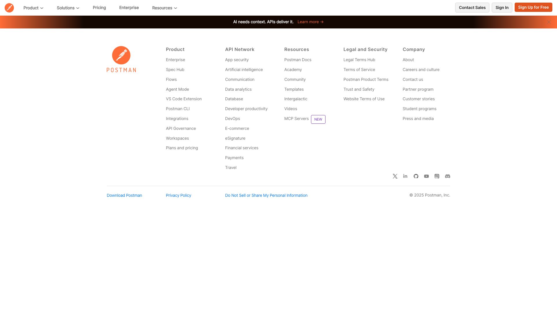 Screenshot of Postman: The API Development Platform