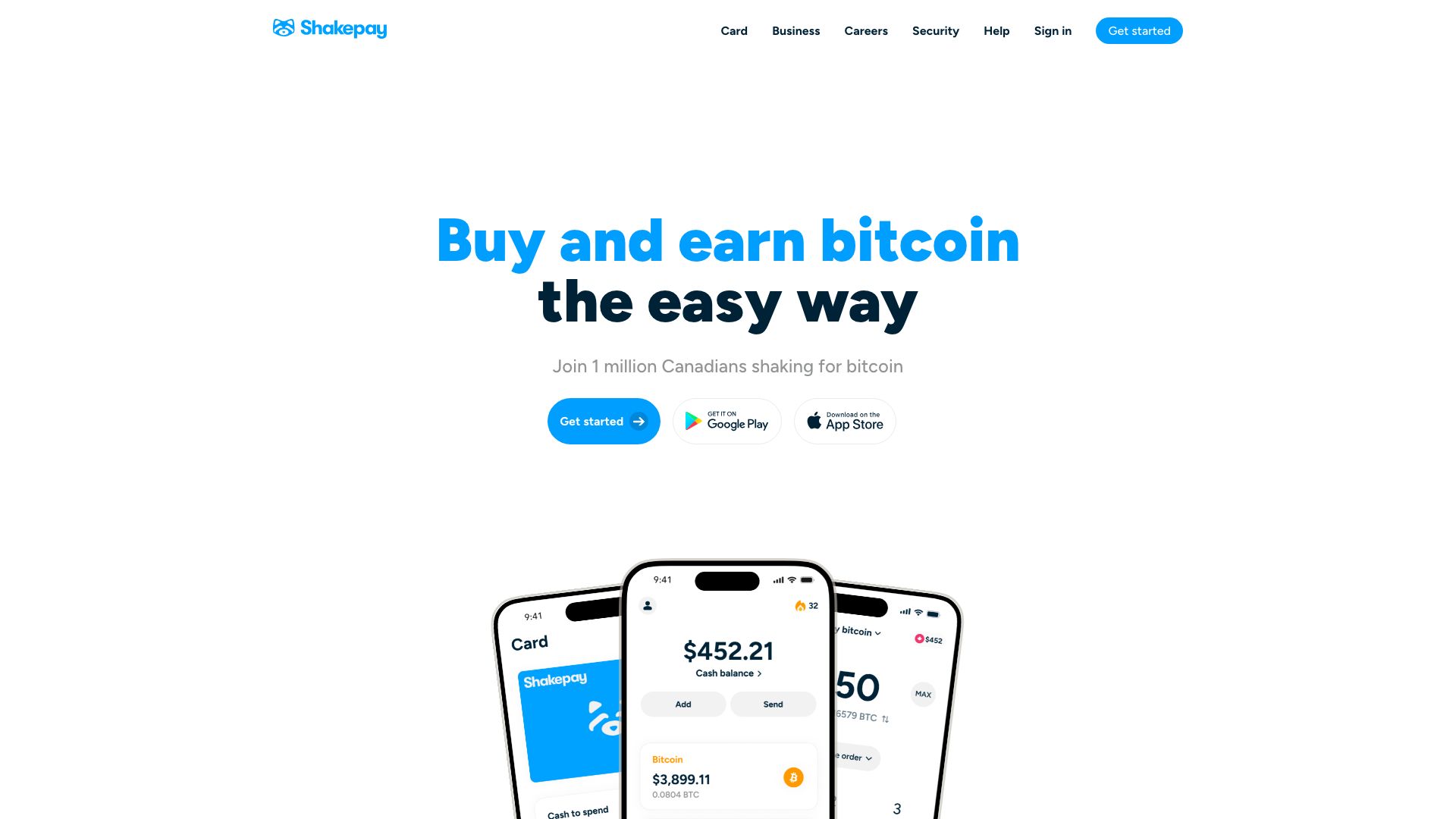 Screenshot of Shakepay: Buy and Sell Bitcoin & Ethereum in Canada