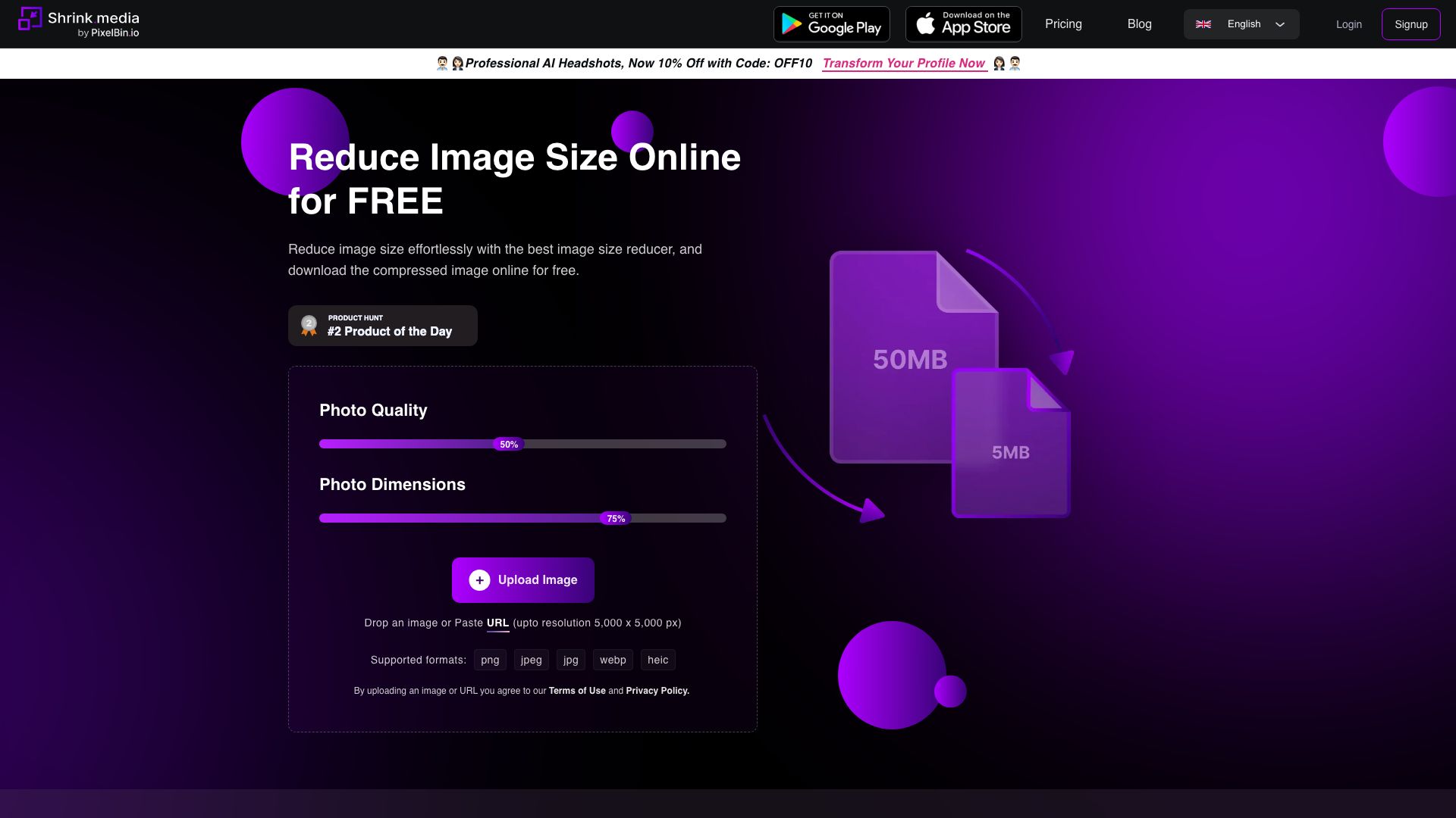 Screenshot of Shrink.media: Effortless Media Optimization
