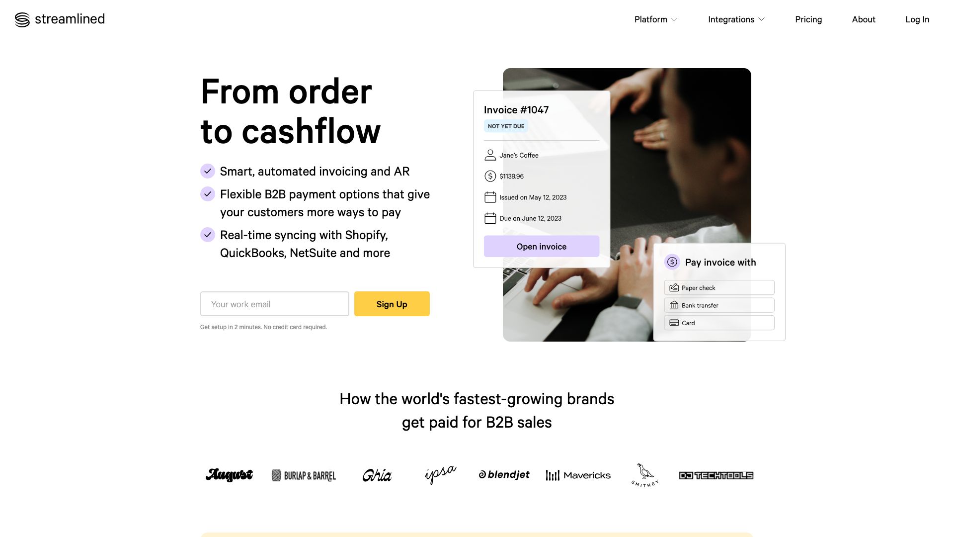 Screenshot of Streamlined Payments