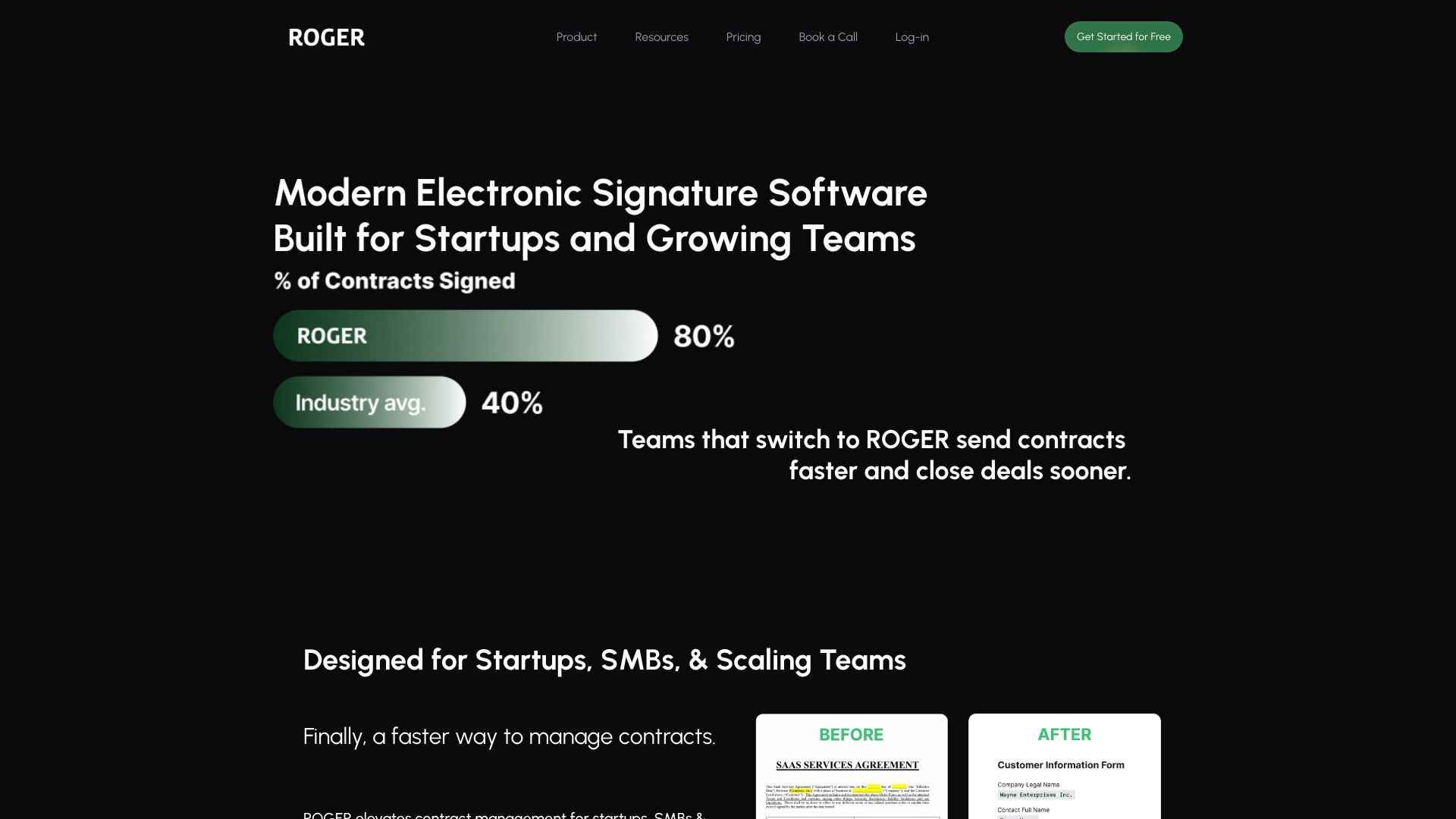 Screenshot of Thanks Roger: Streamlining Your Client Communication