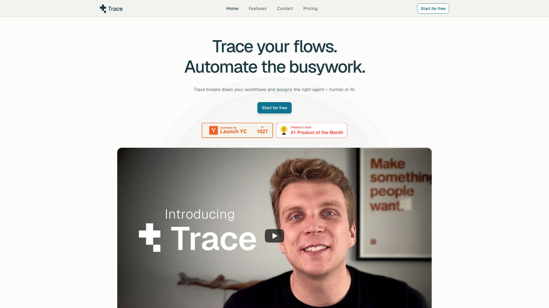 Screenshot of Trace.so: Unlocking Actionable Insights from User Behavior