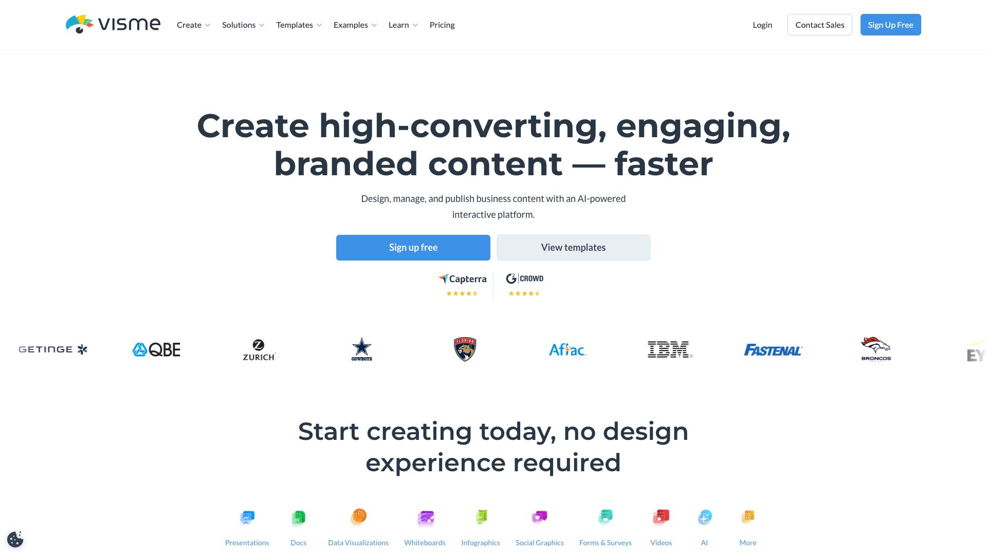 Screenshot of Visme: Create & Share Engaging Visual Content