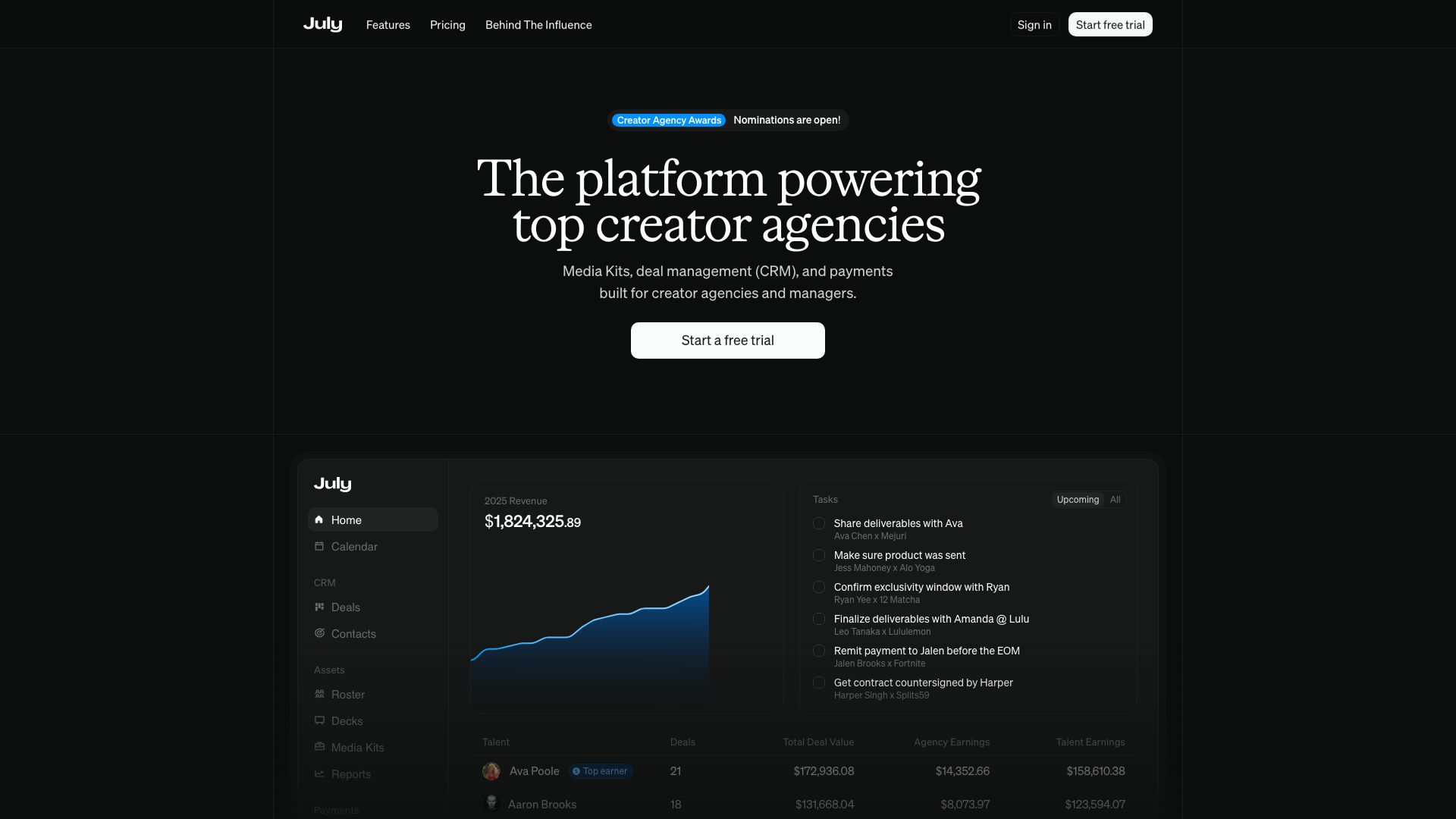 Screenshot of July: Smart Home Battery Storage