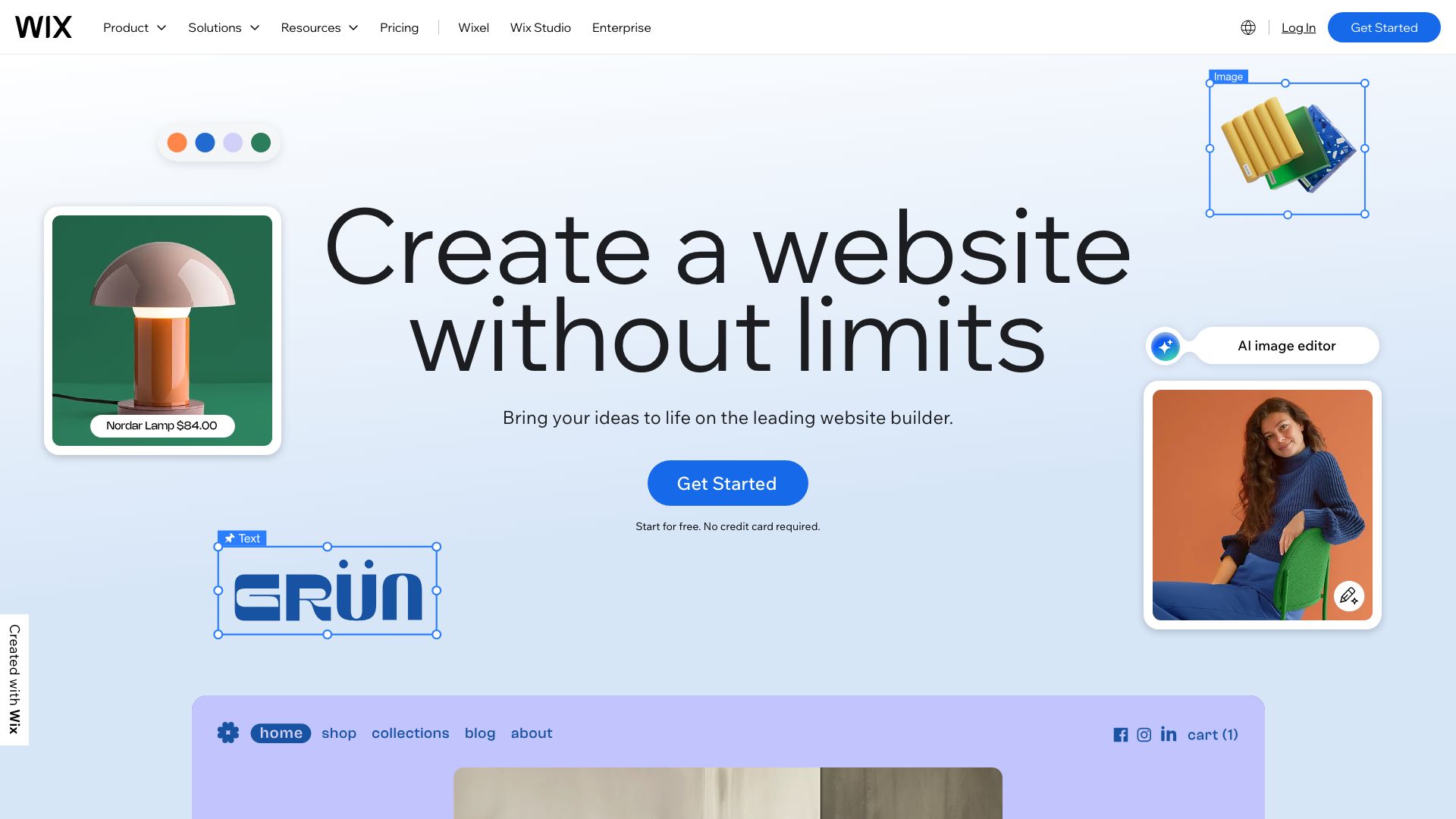 Screenshot of Wix Website Builder
