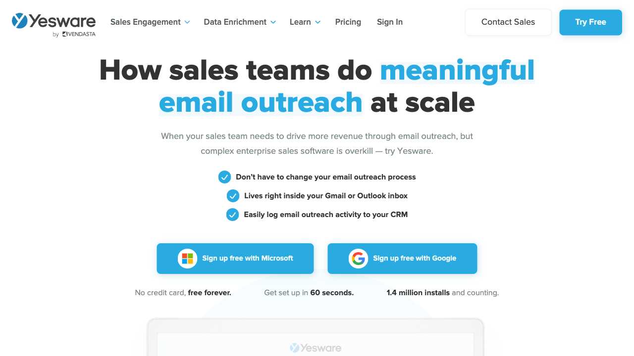 Screenshot of Yesware
