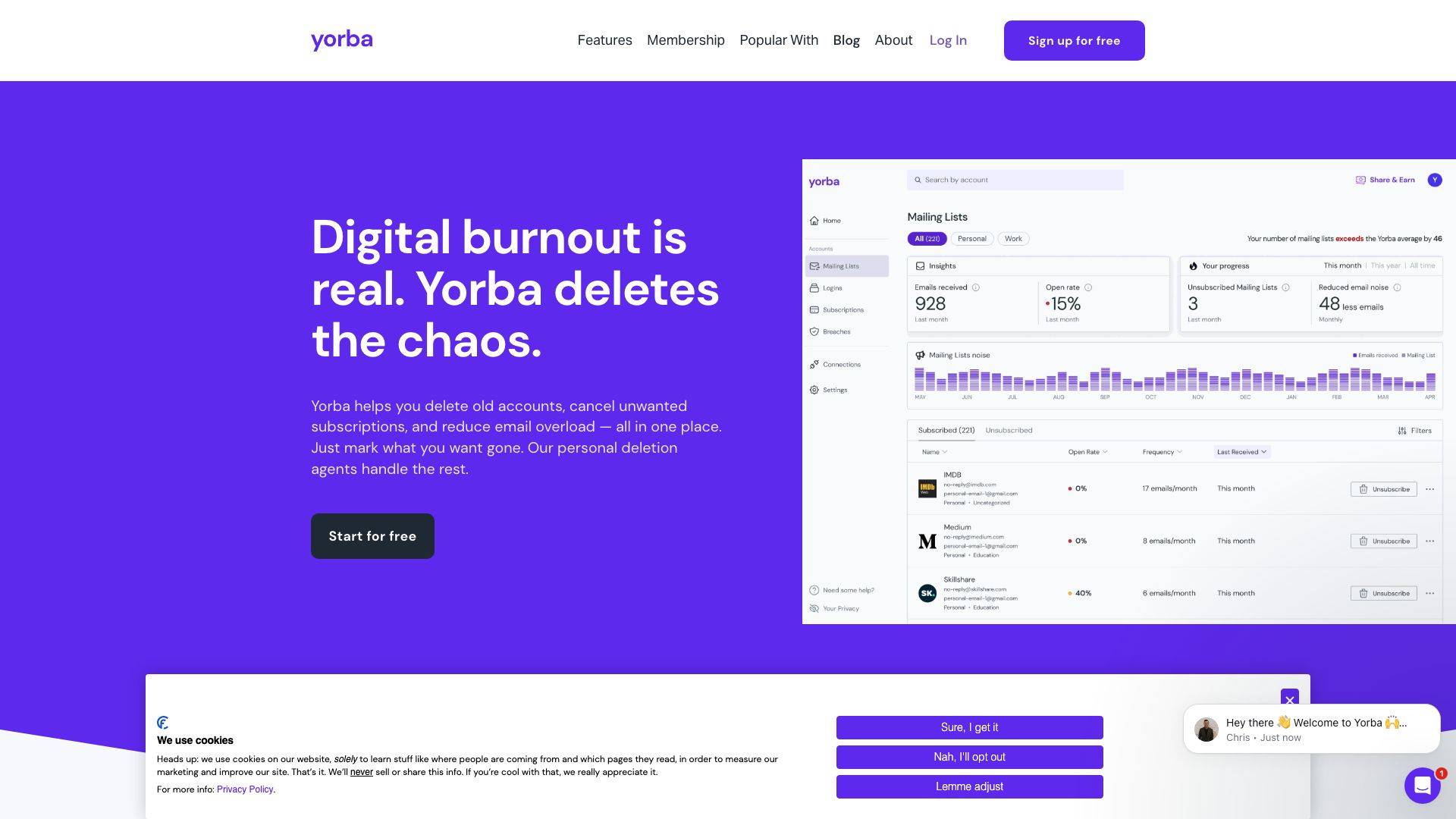 Screenshot of Yorba: Your Digital Legacy Companion
