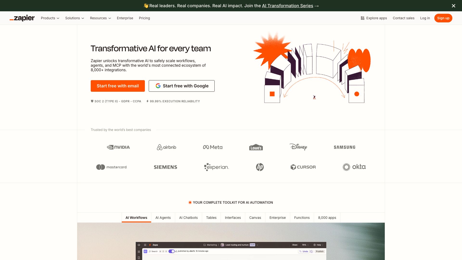 Screenshot of Zapier: Automate Your Workflows