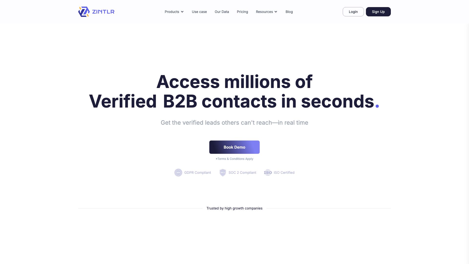 Screenshot of Zintlr: AI-Powered Sales Enablement for B2B Growth