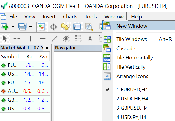 From the menu bar - Windows