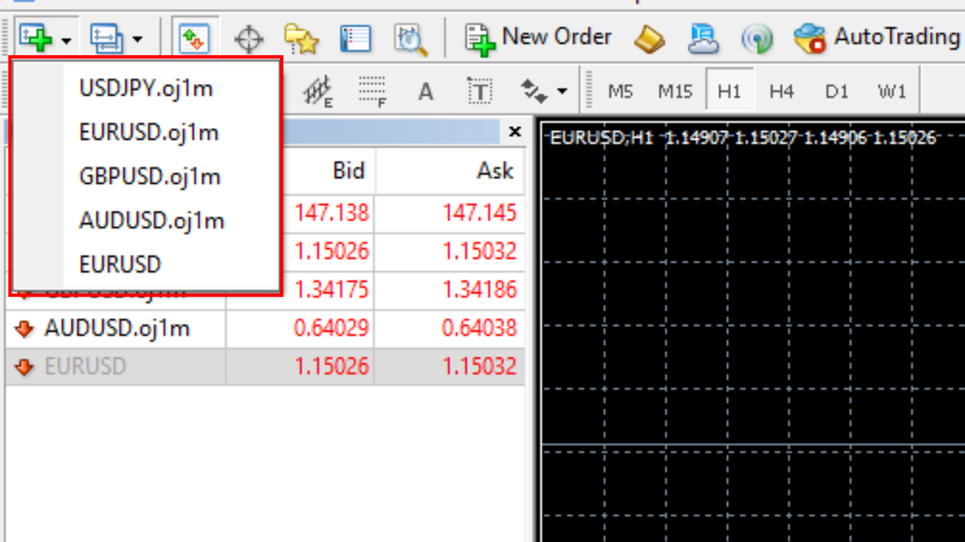 From the toolbar