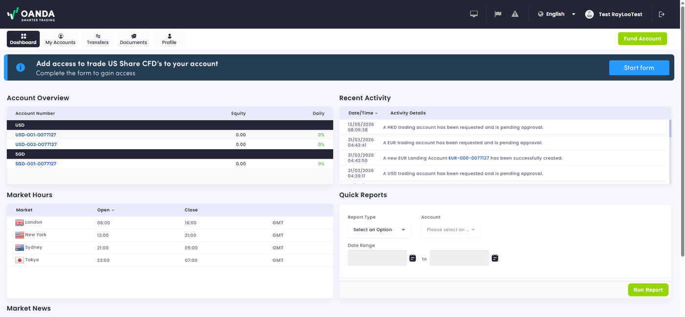 OANDA OGM Current Desk Dashboard