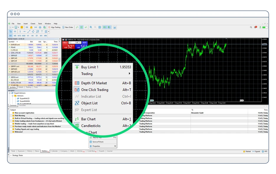 One click trading MT5
